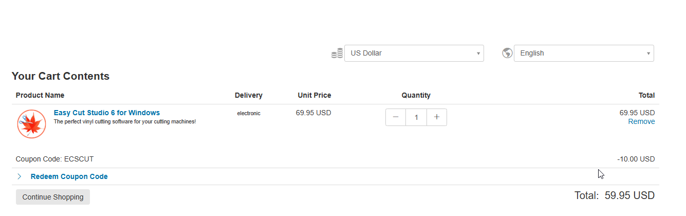 Get 10 USD Off with Easy Cut Studio Coupon Code for Window and Mac with code CSCUT