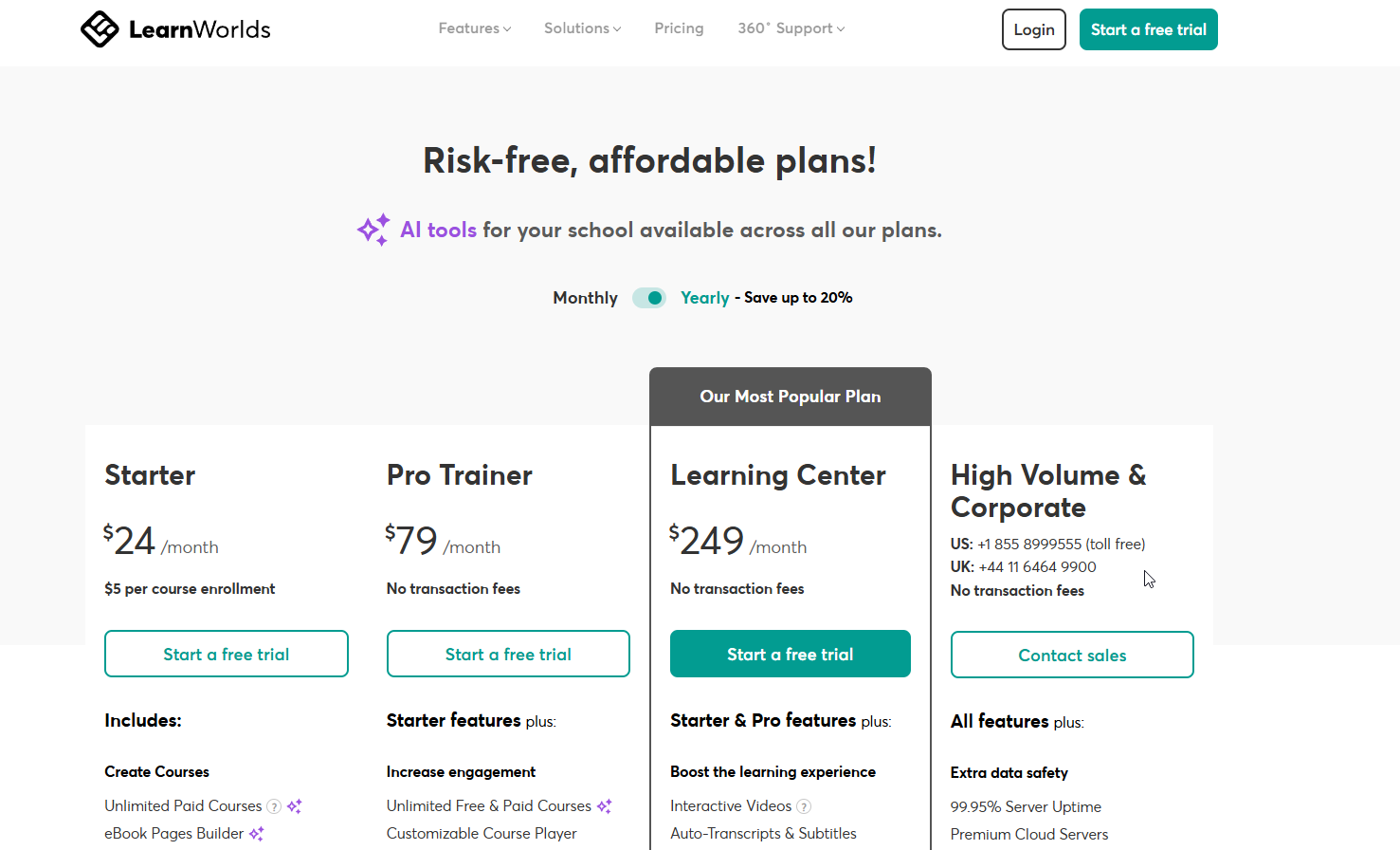 LearnWorlds Coupon Codes – 20% Off on All LearnWorlds Plan Pricing